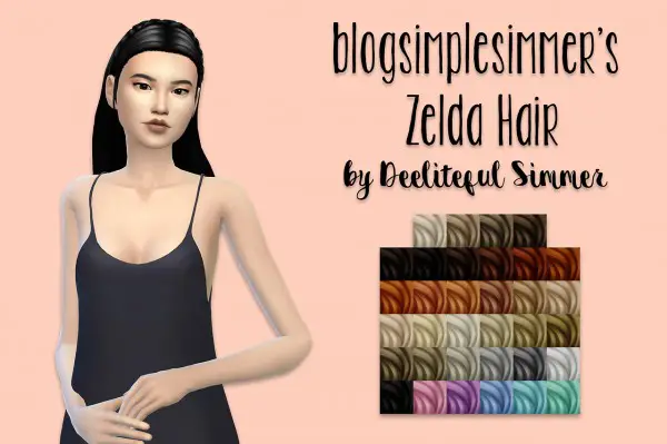 Deelitefulsimmer: Zelda hair recolor for Sims 4