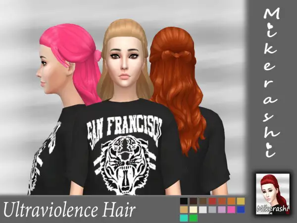 Mikerashi: Ultraviolence Hair for Sims 4