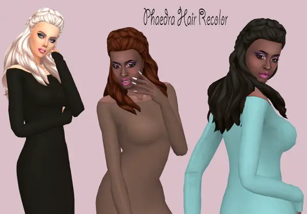 Sims Fun Stuff: Simple Simmer Phaedra and Ivos`s Carmen Hair recolored for Sims 4