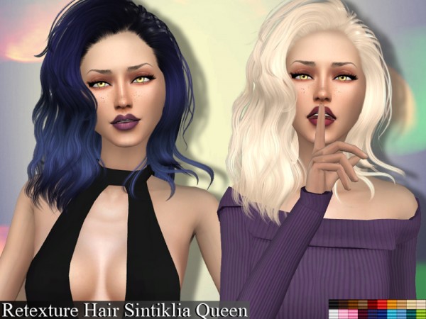 The Sims Resource: Sintiklia`a Queen hair retextured by Genius666 for Sims 4