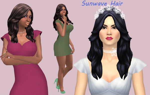 Sims Fun Stuff: Straight and Sunwave Hair recolor for Sims 4