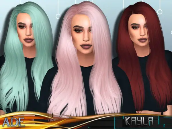 The Sims Resource: Kayla hair by Ade Darma for Sims 4