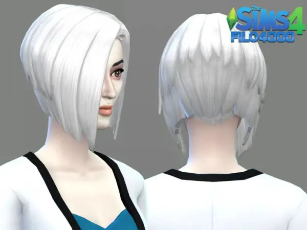 The Sims Resource: White Hair Recolor 15 by filo4000 for Sims 4