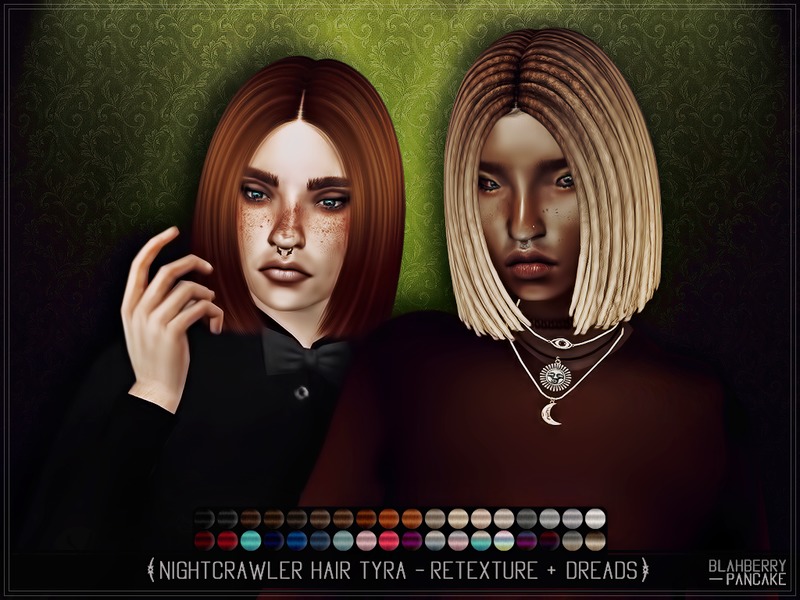 The Sims Resource: Nightcrawler`s Tyra hair set retextured by Blahberry ...