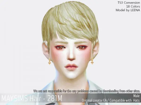 MAY Sims: May Hair 281M hair retextured for Sims 4