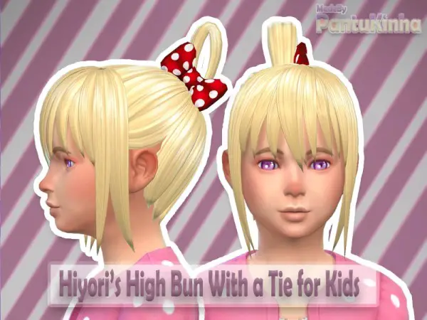 The Sims Resource: Young Hiyoris Hair With a Tie by PantuKinha for Sims 4