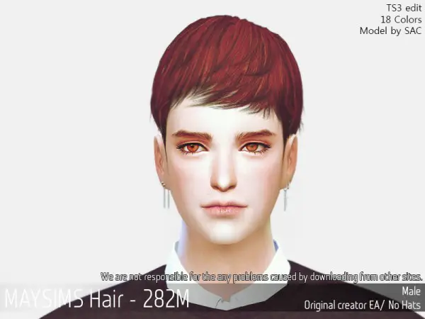 MAY Sims: May Hair 282M hair retextured for Sims 4