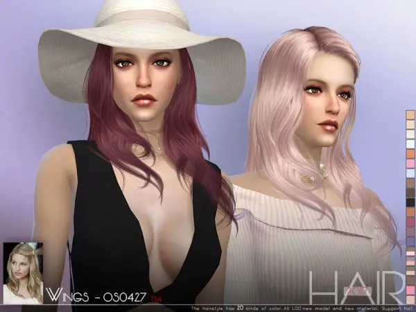 The Sims Resource: WINGS OS0427 hair for Sims 4