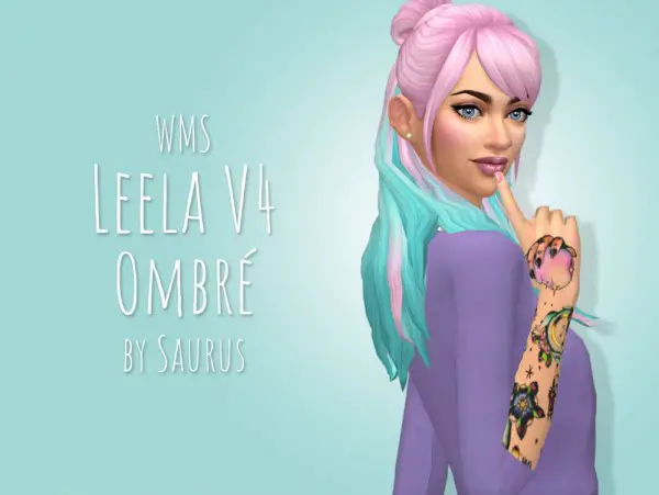 Mod The Sims: Leela`s Ombre hair recolour by SaurusSims for Sims 4