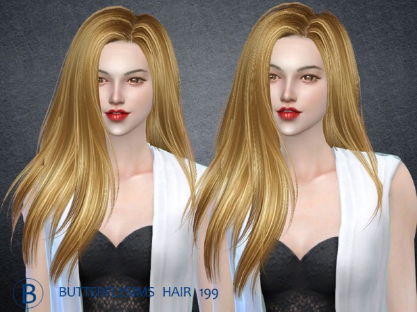 Butterflysims: Hair 199 for Sims 4