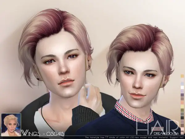 The Sims Resource: Wings OS0415 hair for Sims 4