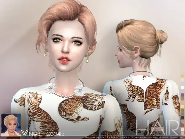 The Sims Resource: Wings OS0415 hair for Sims 4