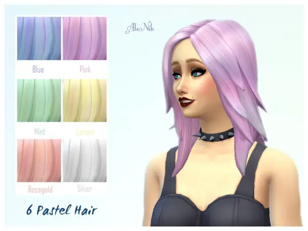The Sims Resource: Pastel Long Rocker hair retextured by ALExIA483 for Sims 4