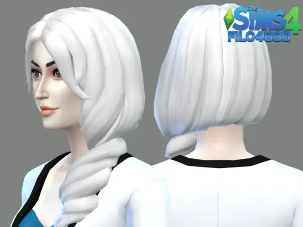 The Sims Resource: White Hair Recolor 14 by filo4000 for Sims 4