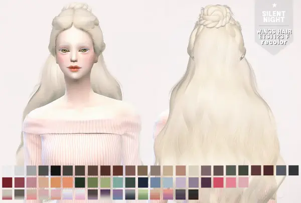 Silent Night: WINGS HAIR ETS1123 F recolor for Sims 4