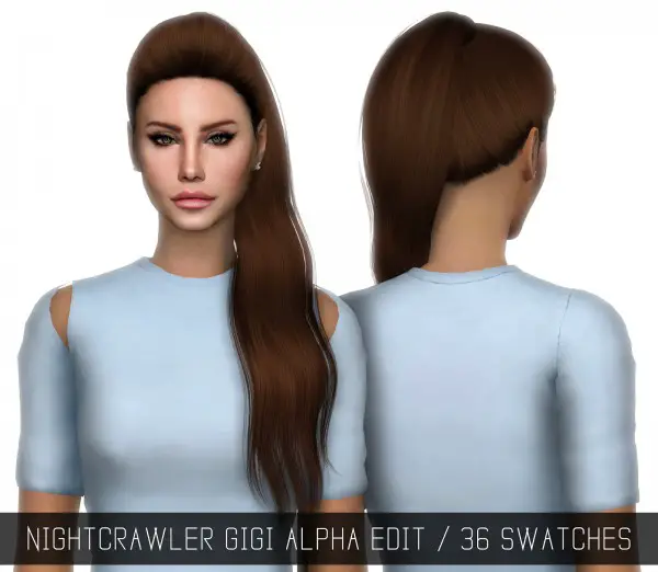 Simpliciaty: Nightcrawler`s Gigi hair retextured for Sims 4