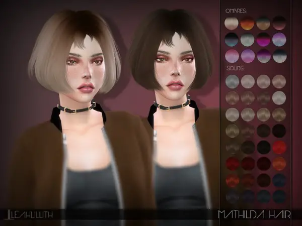 The Sims Resource: Mathilda Hair by LeahLillith for Sims 4