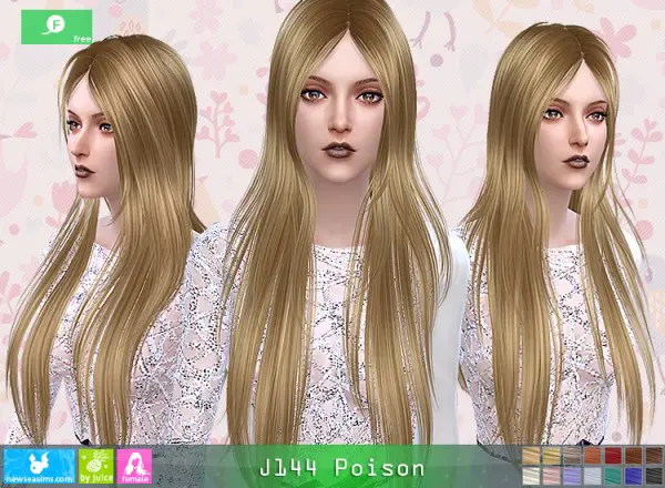 NewSea: J144 Poisson hair for Sims 4