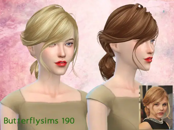 Butterflysims: Hair 190 for Sims 4