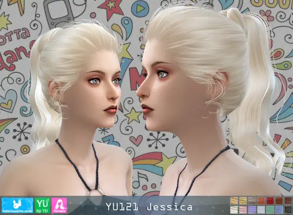 NewSea: JU121 Jessica hair for Sims 4