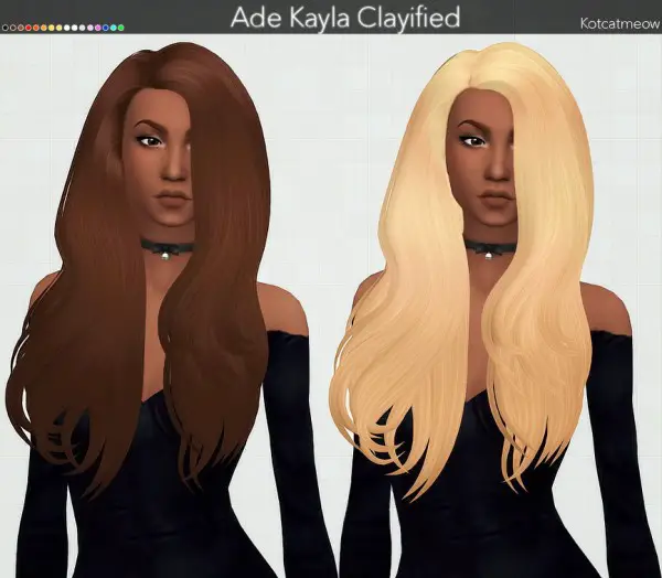 Kot Cat: Ade Darma`s Kayla Hair Clayified for Sims 4