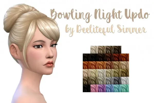Deelitefulsimmer: Bowling Night hair pack retextured for Sims 4