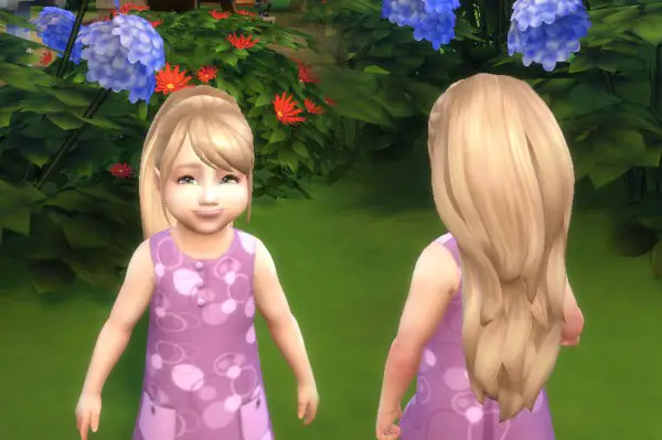 Mystufforigin: Confident Ponytail hair for toddlers for Sims 4