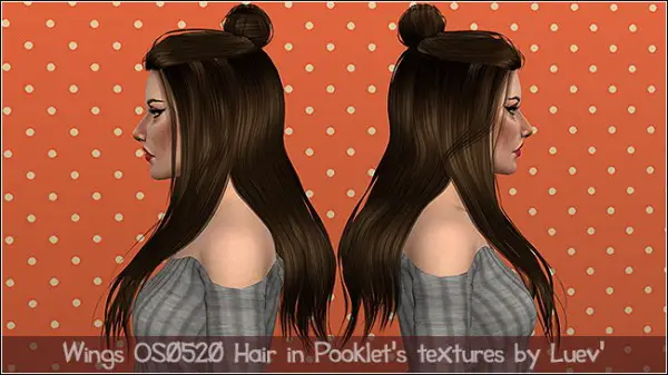 Mertiuza: Wings OS0520 hair retextured for Sims 4
