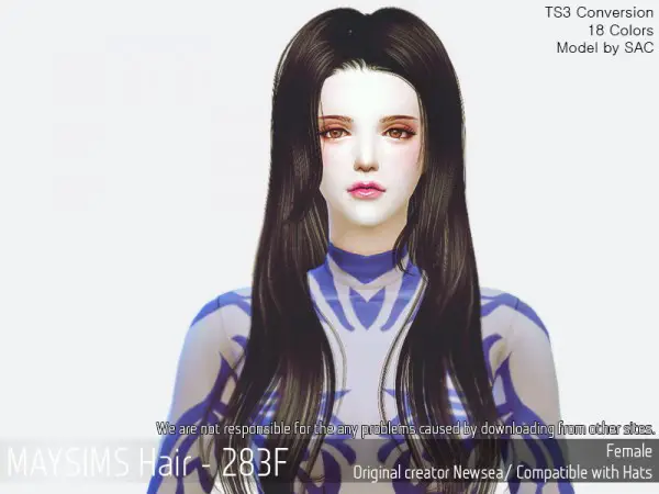 MAY Sims: May Hair 283F hair retextured for Sims 4