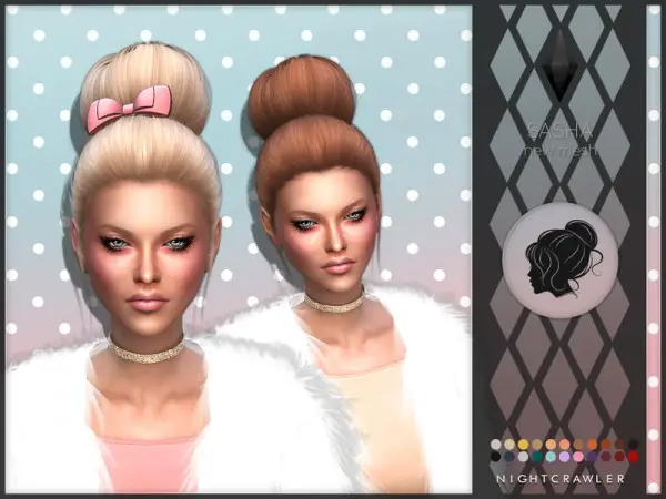 The Sims Resource: Sasha hair set by Nightcrawler Sims for Sims 4