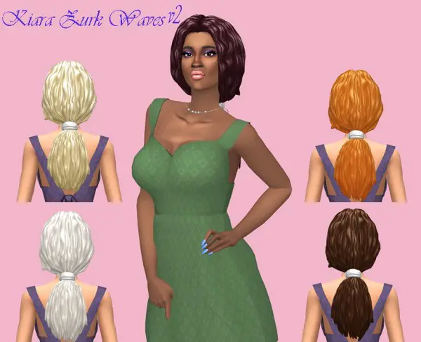 Sims Fun Stuff: Kiara`s Zurk Waves Pony, Waves Pony v2 and Jennifer hairs retextured for Sims 4