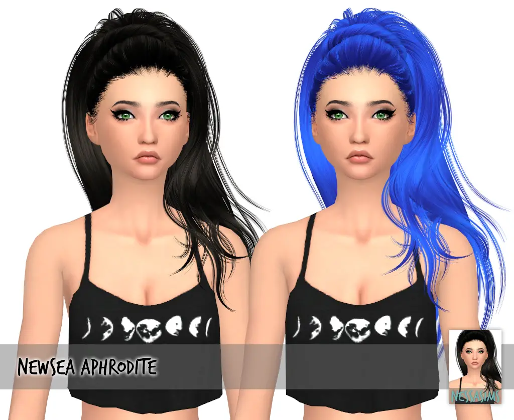 Sims 4 Hairs ~ Nessa sims: Newsea`s Aphrodite hair retextured
