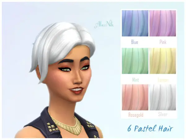 The Sims Resource: Pastel Updo Bun Hair recolored by ALExIA483 for Sims 4