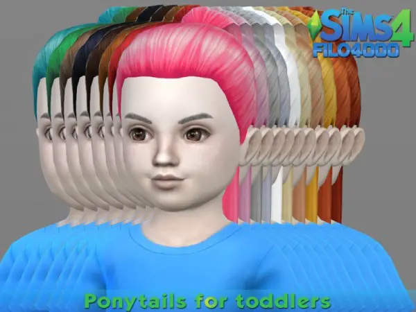 The Sims Resource: Toddler Hair 04 Ponytail retextured by filo4000 for Sims 4