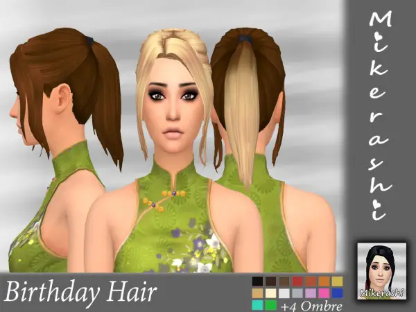 Mikerashi: Birthday Hair for Sims 4