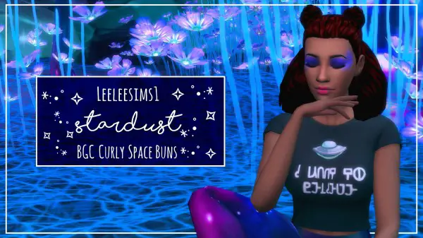 Simsworkshop: Stardust curly buns by leeleesims1 for Sims 4