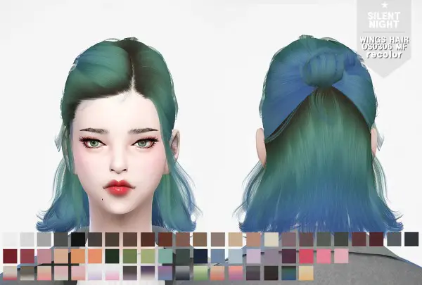 Silent Night: WINGS OS0306 hair recolor for Sims 4