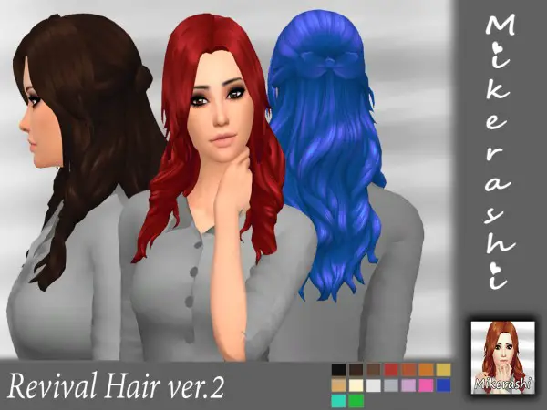 Mikerashi: Revival Hair ver.2 Hair for Sims 4