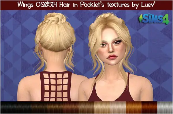  Mertiuza: Wings OS0514 hair retextured for Sims 4