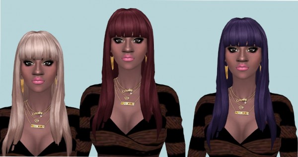 Sims Fun Stuff: Kiara Zurk hairs retextured for Sims 4