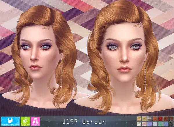 NewSea: J197 Uproar hair for Sims 4