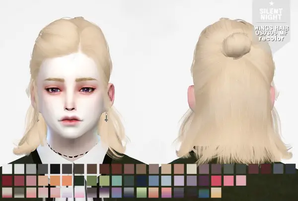 Silent Night: WINGS OS0306 hair recolor for Sims 4