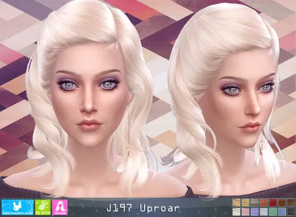 NewSea: J197 Uproar hair for Sims 4
