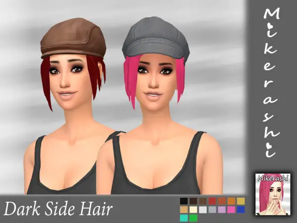 Mikerashi: Dark Side Hair retextured for Sims 4