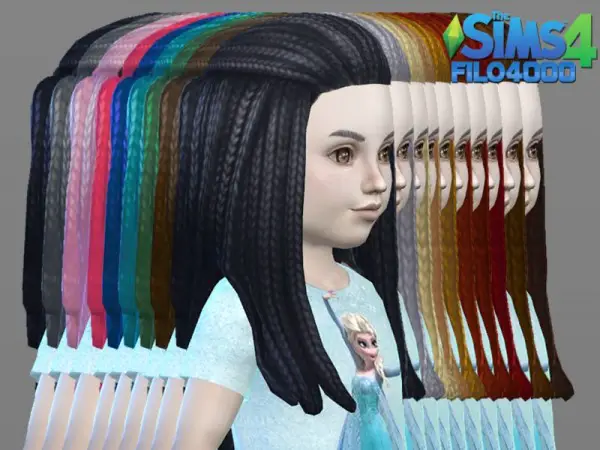 The Sims Resource: Toddler Hair 03: Canerows hair recolored by filo4000 for Sims 4