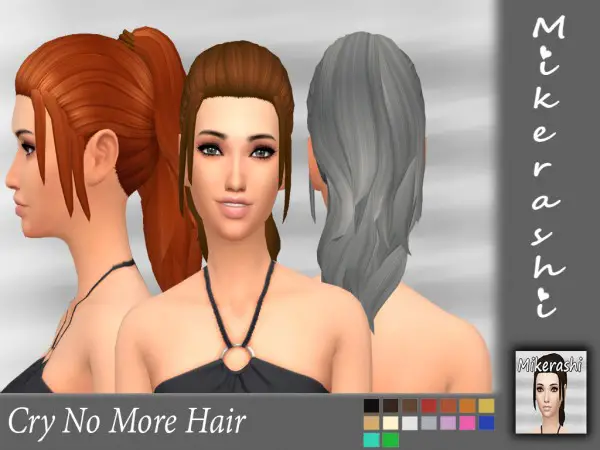 Mikerashi: Cry No More hair retextured for Sims 4