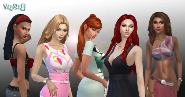 Mystufforigin: Female Long Hair Pack 9 for Sims 4