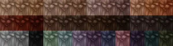 Miss Bunny Gummy: 1700 Follower’s gift   4 hairs recolored in 70 colors for Sims 4