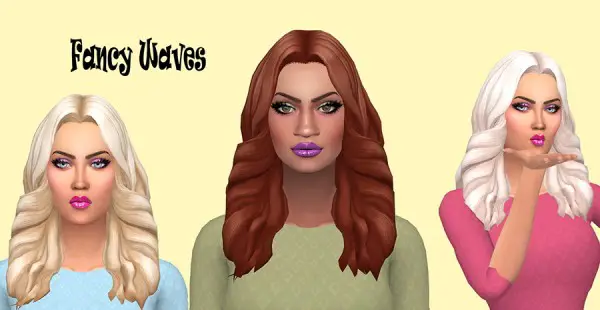 Sims Fun Stuff: Fancy Waves hair retextured for Sims 4