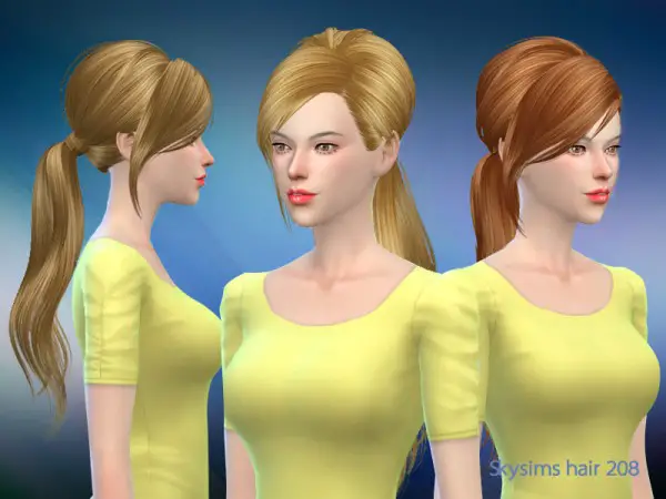Butterflysims: Hair 208 by Skysims for Sims 4